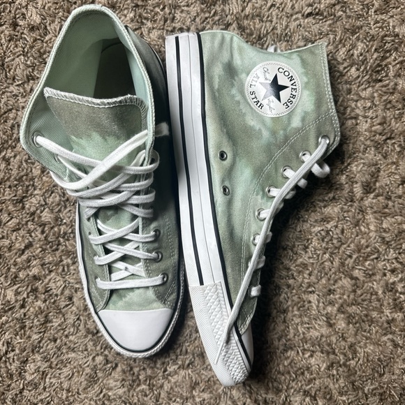 Converse Light Green Tie Dye High-Top Sneakers Size 12 - Picture 1 of 6